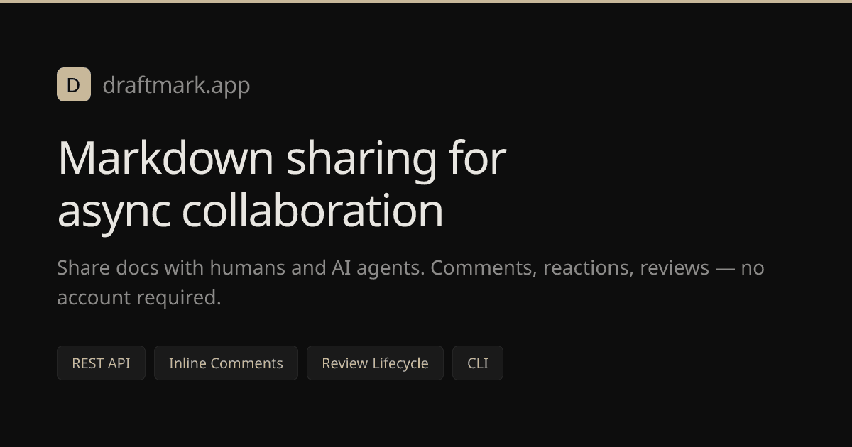 Draftmark — Markdown sharing for async collaboration screenshot 1