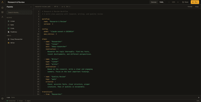Runsight — YAML-first workflow engine for AI agents screenshot 3