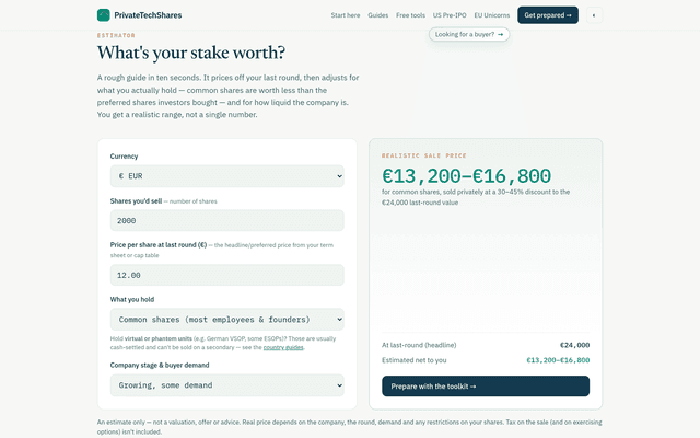 PrivateTechShares screenshot 2