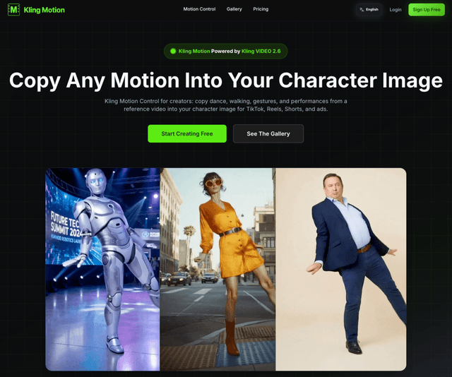 Kling Motion Control | Copy Motion to Any Character Image screenshot 1