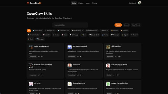 Open Claw Directory screenshot 2