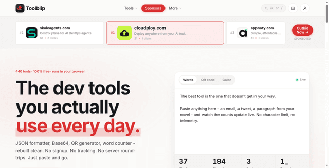 Toolblip screenshot 1