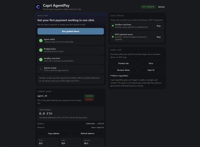 Capri Ai Agentpay screenshot 1