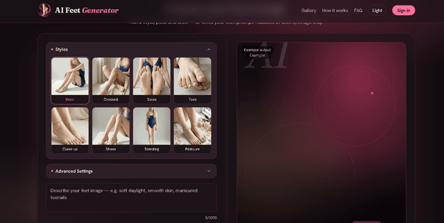Free AI Feet Generator screenshot 1