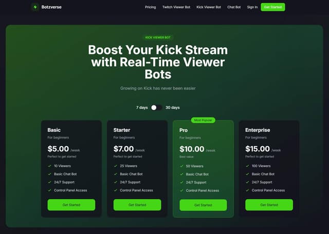 Kick and Twitch Services screenshot 2