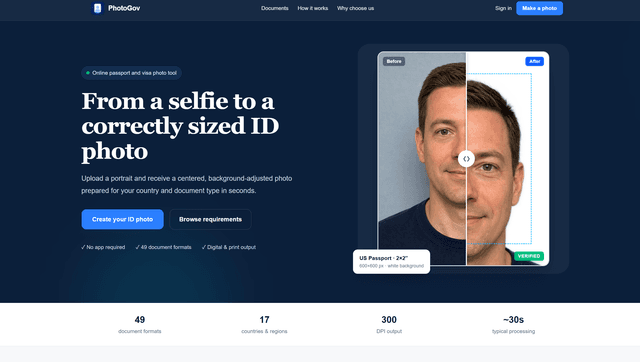 PhotoGov — AI Passport & Visa Photo Maker screenshot 1