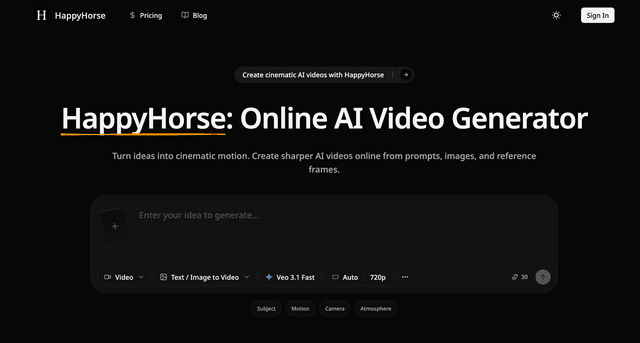 HappyHorse AI Video Generator screenshot 1