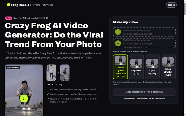 Crazy Frog AI (Frog Race AI) screenshot 1
