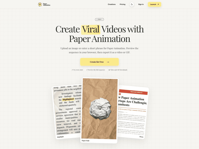 Paper Animation screenshot 1