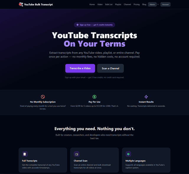 YtBulkTranscript App screenshot 1