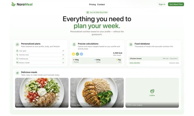 NoroMeal — Personalized Meal Plans screenshot 2