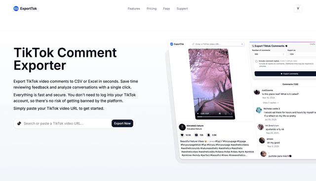 ExportTok - TikTok Comment Exporter screenshot 1