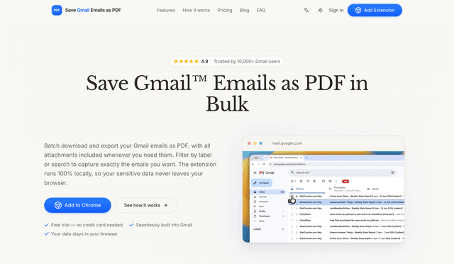 Save Email as PDF screenshot 1