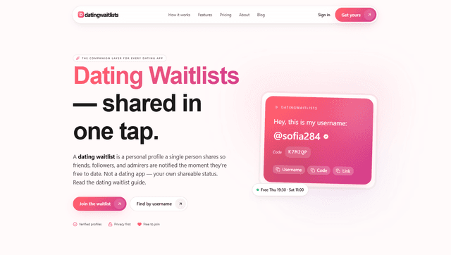 datingwaitlists screenshot 1
