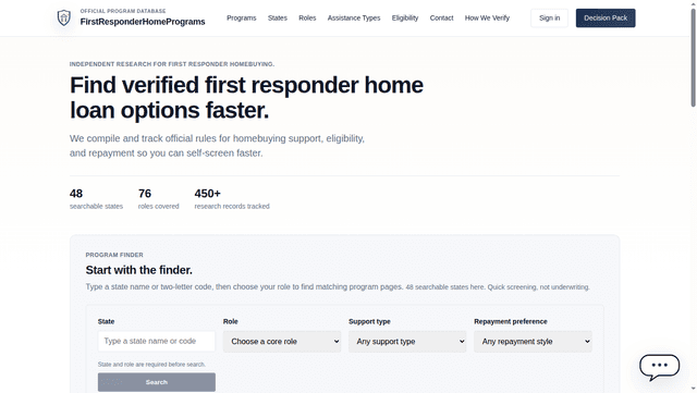 FirstResponderHomePrograms screenshot 1