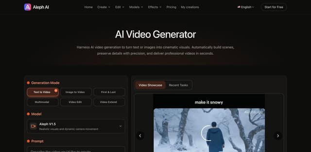 Aleph AI Video Generator screenshot 1