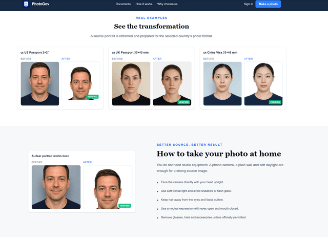 PhotoGov — AI Passport & Visa Photo Maker screenshot 2