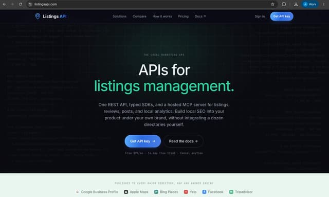 Listings API screenshot 1