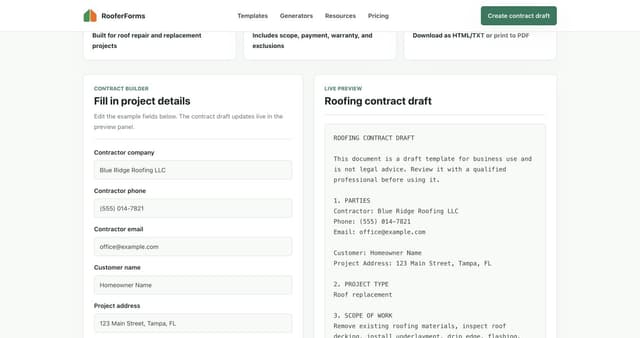 RooferForms screenshot 1