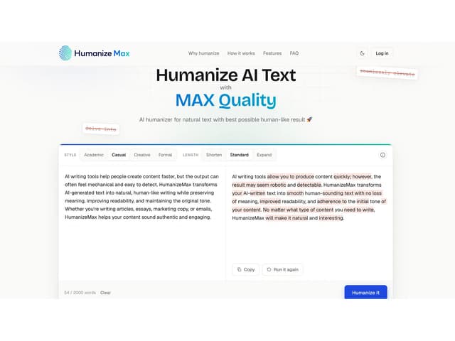 Humanize Max screenshot 1
