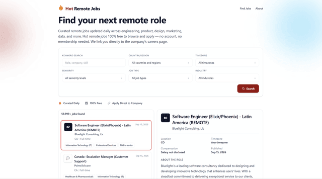 Hot Remote Jobs screenshot 1