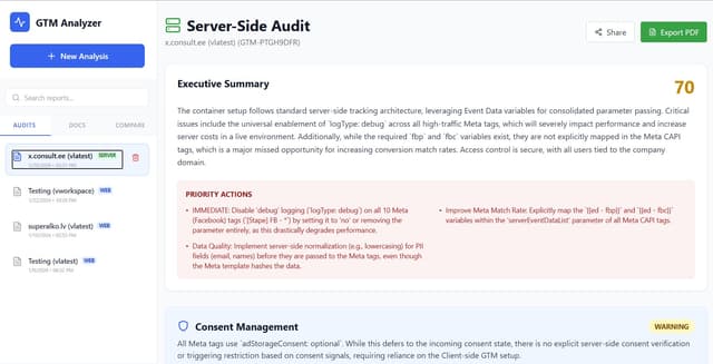 GTM Analyzer screenshot 2