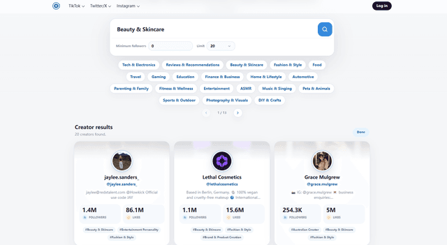Free Influencer Finder – Find Brand-Fit Creators Fast screenshot 1