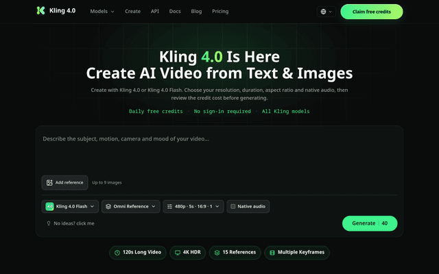 Kling 4.0 screenshot 1