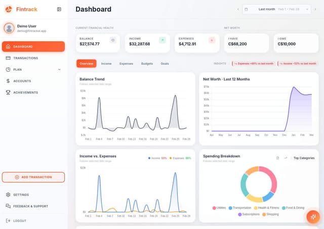 Fintrack screenshot 1