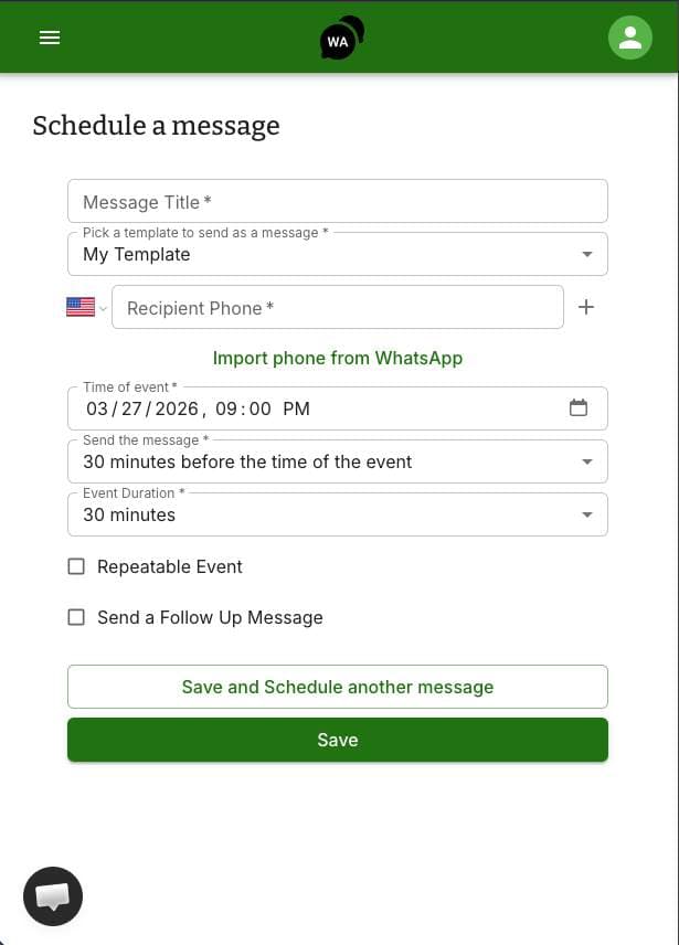 WA Reminders screenshot 2
