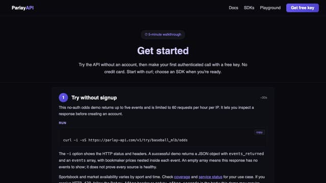 ParlayAPI screenshot 1