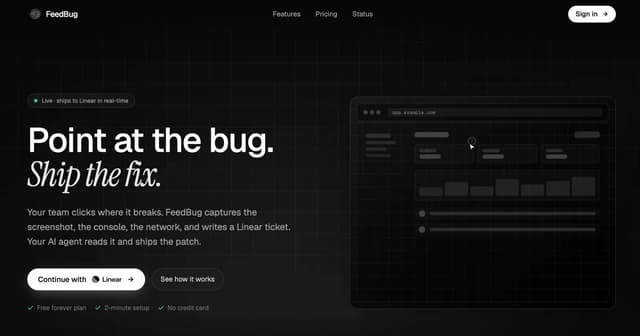 Feedbug screenshot 1