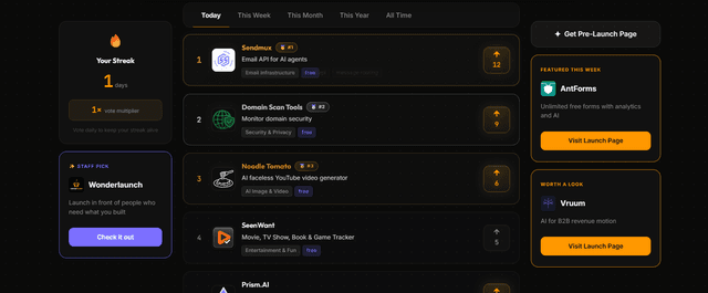 WonderLaunch | Get seen. Get users. Get feedback. screenshot 2