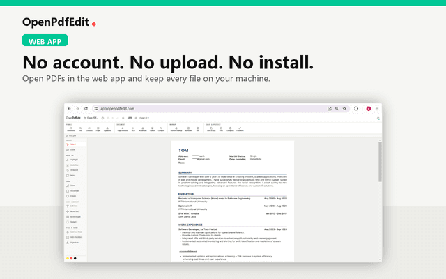 OpenPdfEdit screenshot 1