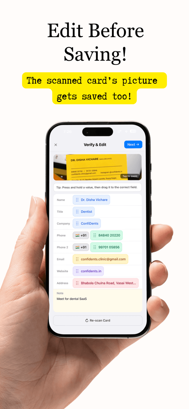 CardAction — AI Business Card Scanner for iOS & Android screenshot 4
