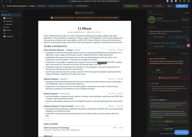 MatchCV: AI Resume Tailor screenshot 4
