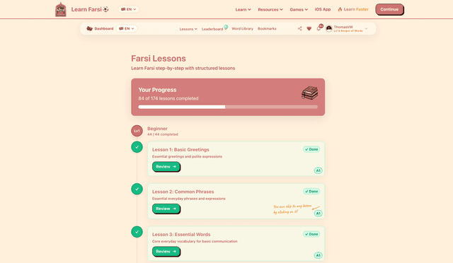Learn Farsi screenshot 3