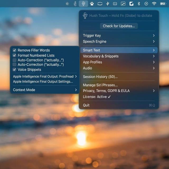 Hush Touch | Voice-to-Text for MacOS screenshot 1