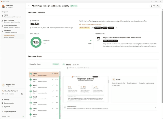 Rock Smith - AI-Powered QA Testing Platform - Rock Smith screenshot 6