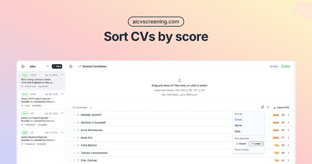 Screen hundreds of CVs in minutes with AI | aicvscreening screenshot 5