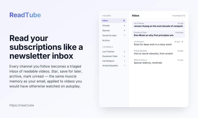 ReadTube screenshot 2