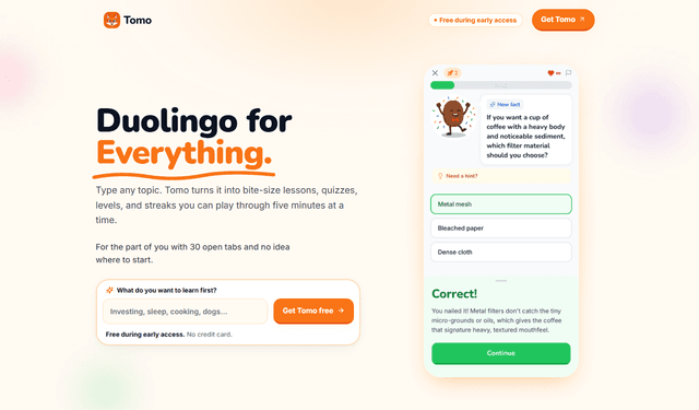 Tomo - Feed your curiosity screenshot 1