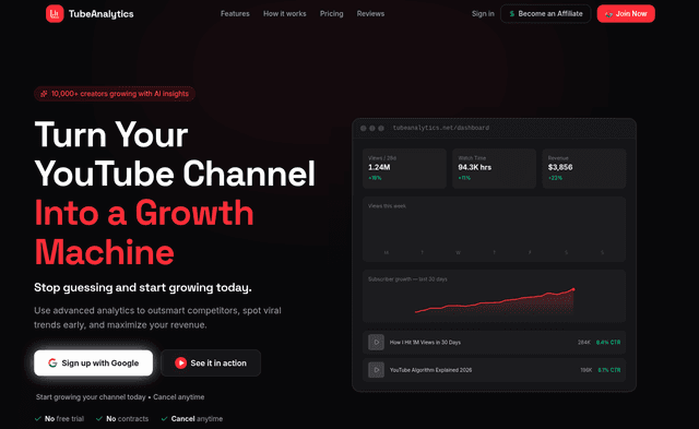 TubeAnalytics screenshot 1