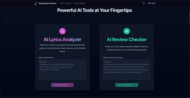 Song Lyrics Review - AI-Powered Analysis & Review Tools screenshot 4