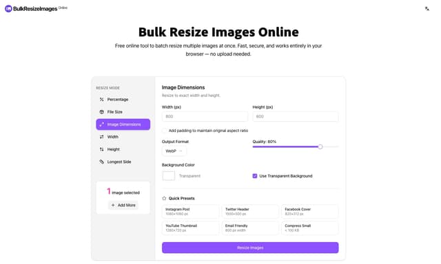 Bulk Resize Images Online screenshot 2