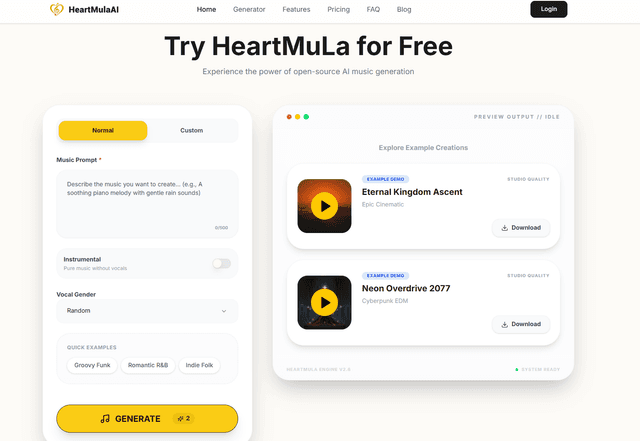 HeartMula AI music generation screenshot 1