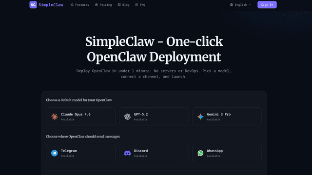 SimpleClaw screenshot 1