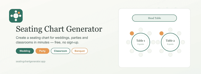 Free Seating Chart Generator ｜ Wedding & Even Seat Planner screenshot 2