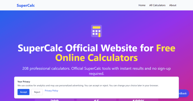 SuperCalc screenshot 1