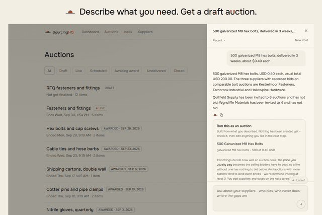 SourcingHQ screenshot 1